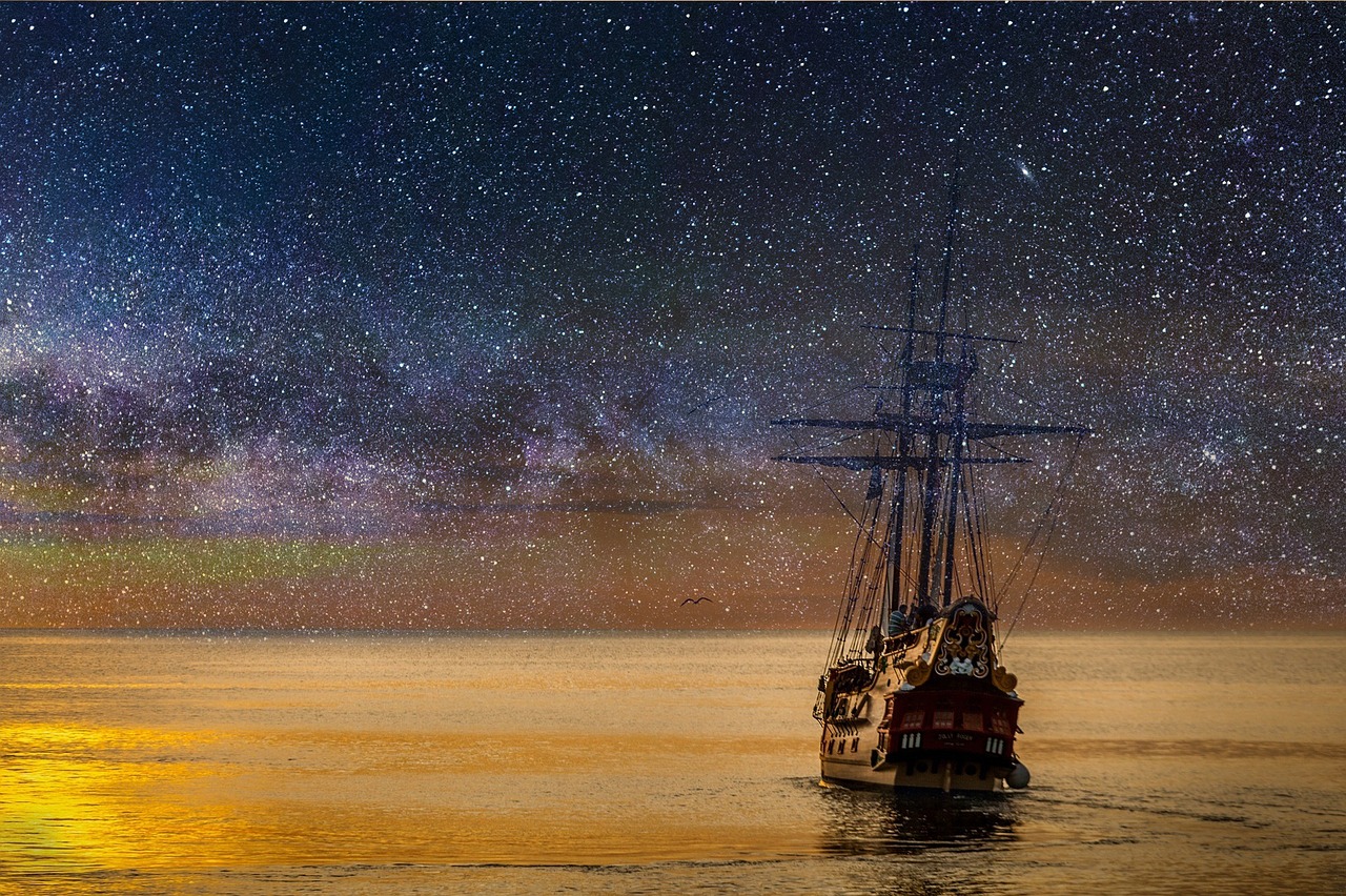 ship in the night sky